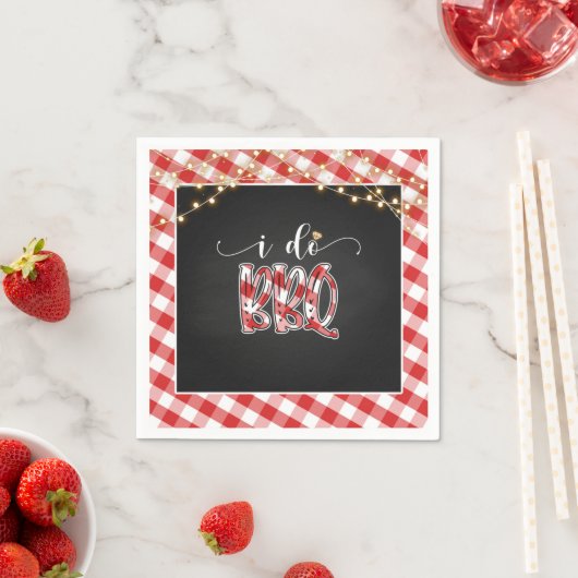 Serviette En Papier I Do BBQ Paper Napkin - En vichy (En situation)