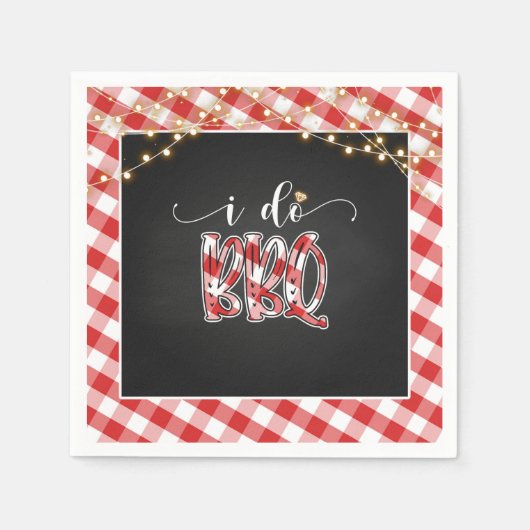 Serviette En Papier I Do BBQ Paper Napkin - En vichy (Devant)