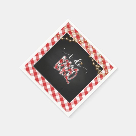 Serviette En Papier I Do BBQ Paper Napkin - En vichy (Coin)