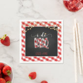 Serviette En Papier I Do BBQ Papier Napkin - En vichy - Personnalisé (En situation)