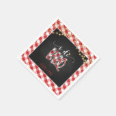 Serviette En Papier I Do BBQ Papier Napkin - En vichy - Personnalisé (Coin)