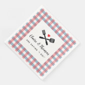 Serviette En Papier I Do BBQ Red White and Blue Picnic Name (Coin)