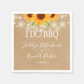 Serviette En Papier I Do BBQ Sunflower String Fiançailles (Devant)