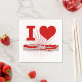 Serviette En Papier I Heart bacon (En situation)