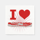Serviette En Papier I Heart bacon (Devant)