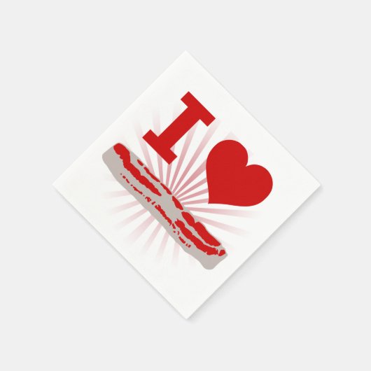 Serviette En Papier I Heart bacon (Coin)