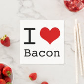 Serviette En Papier I heart Bacon (En situation)