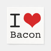 Serviette En Papier I heart Bacon (Devant)