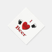 Serviette En Papier I Heart Beer Design (Coin)