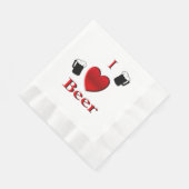 Serviette En Papier I Heart Beer Design (Coin)