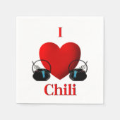 Serviette En Papier I Heart Chili (Devant)