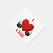 Serviette En Papier I Heart Chili (Coin)