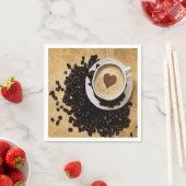 Serviette En Papier I Heart Coffee (En situation)