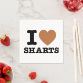 Serviette En Papier I Heart Sharts Funny Graphic (En situation)