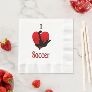 Serviette En Papier I Heart Soccer
