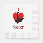 Serviette En Papier I Heart Soccer (Devant)