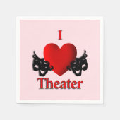 Serviette En Papier I Heart Theater Pink (Devant)