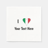 Serviette En Papier I (Italian Flag Heart Love) Your Text (Devant)
