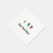 Serviette En Papier I (Italian Flag Heart Love) Your Text (Coin)