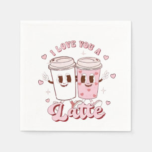Serviette En Papier I Lote a Latte Super Bubble Tea Valentine Lovers