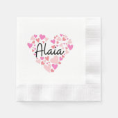 Serviette En Papier I love Alaia - hearts for Alaia (Devant)