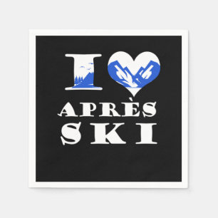 Serviette En Papier I Love Apres Ski Snow