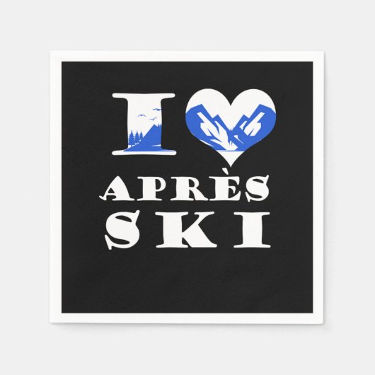Serviette En Papier I Love Apres Ski Snow (Devant)