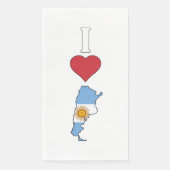 Serviette En Papier I Love Argentina Vertical I Heart Argentina (Devant)