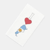 Serviette En Papier I Love Argentina Vertical I Heart Argentina (Coin)