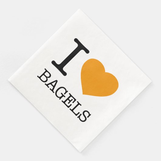 SERVIETTE EN PAPIER I LOVE BAGELS (Coin)