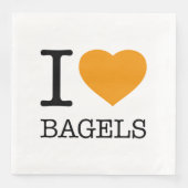 SERVIETTE EN PAPIER I LOVE BAGELS (Devant)
