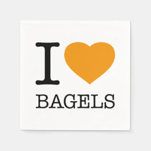 SERVIETTE EN PAPIER I LOVE BAGELS