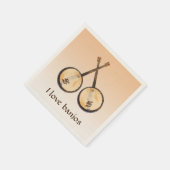 Serviette En Papier I Love Banjos Instruments de musique Papier Napkin (Coin)