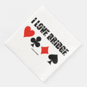 Serviette En Papier I Love Bridge Quatre combinaisons de cartes (Coin)