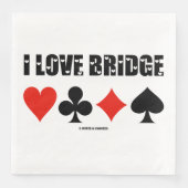 Serviette En Papier I Love Bridge Quatre combinaisons de cartes (Devant)