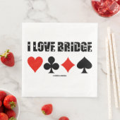 Serviette En Papier I Love Bridge Quatre combinaisons de cartes (En situation)