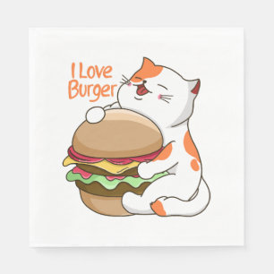 Serviette En Papier I Love Burger
