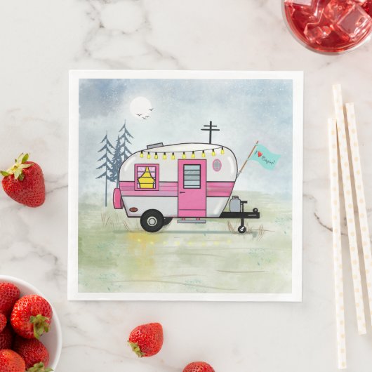 Serviette En Papier I Love Camping Papier Napkin (En situation)