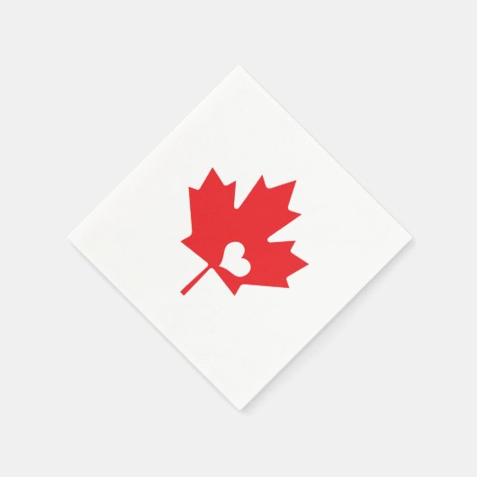 Serviette En Papier I Love Canada - Fierté canadienne Maple Leaf Heart (Coin)