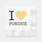 SERVIETTE EN PAPIER I LOVE FONDUE (Devant)