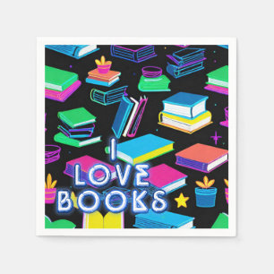 Serviette En Papier I Love Livres Colorful