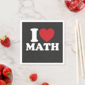 Serviette En Papier I Love Math I Heart Super Retro (En situation)