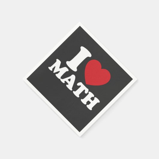 Serviette En Papier I Love Math I Heart Super Retro (Coin)