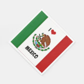 Serviette En Papier I Love Mexico, drapeau mexicain (Coin)