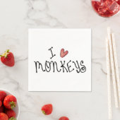 Serviette En Papier I Love Monkeys Papier Napkins (En situation)