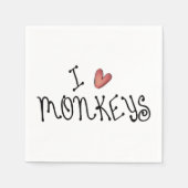 Serviette En Papier I Love Monkeys Papier Napkins (Devant)