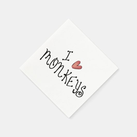 Serviette En Papier I Love Monkeys Papier Napkins (Coin)
