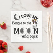 Serviette En Papier I Love My Beagle to the Moon and Back Napkins (En situation)