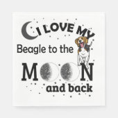 Serviette En Papier I Love My Beagle to the Moon and Back Napkins (Devant)
