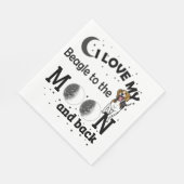 Serviette En Papier I Love My Beagle to the Moon and Back Napkins (Coin)